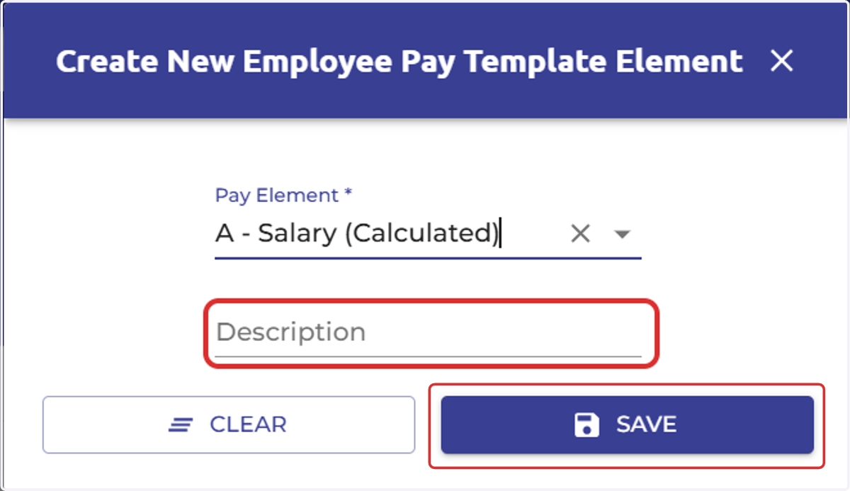 You can type in the description field if you wish for the pay element to appear differently in employee's payslips, or you can leave this blank and the system will default to the pay element name.