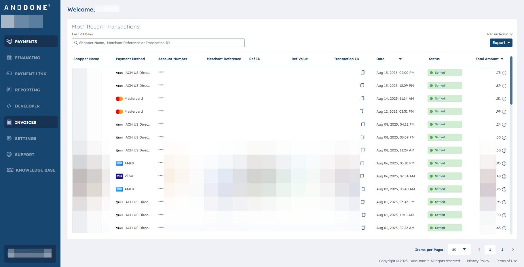 Click on INVOICES