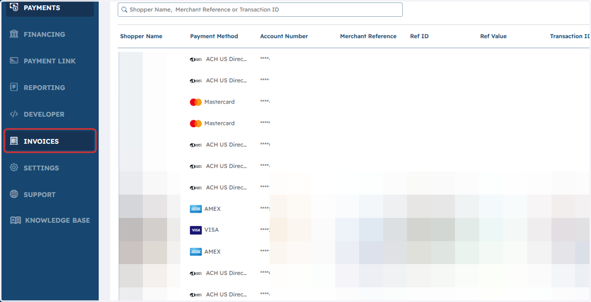 Click on INVOICES