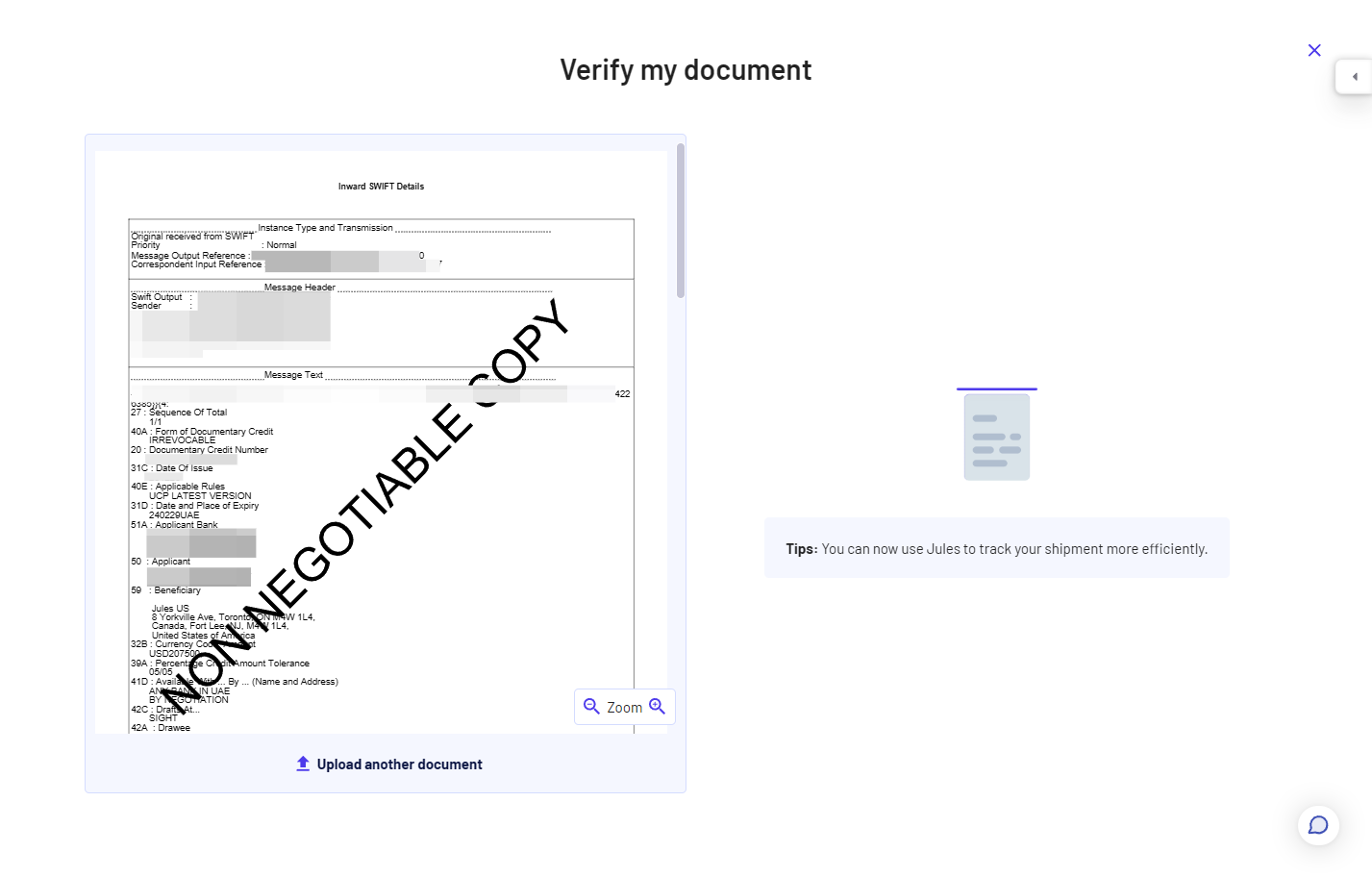 Verification will begin