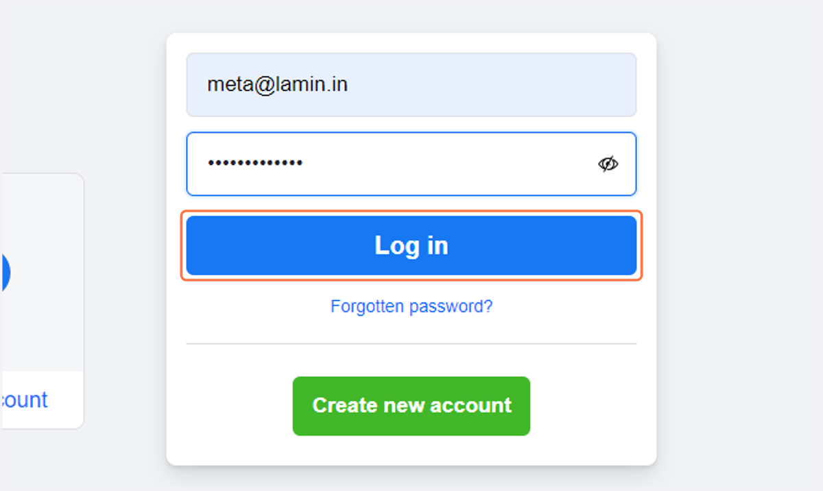 Click on "Log in"