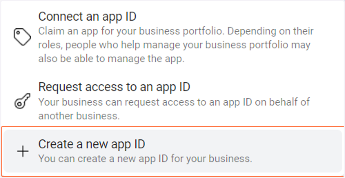 Click on "Create a new app ID"