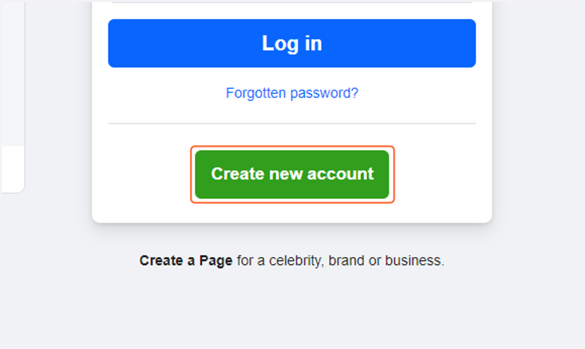 Click on "Create new account"