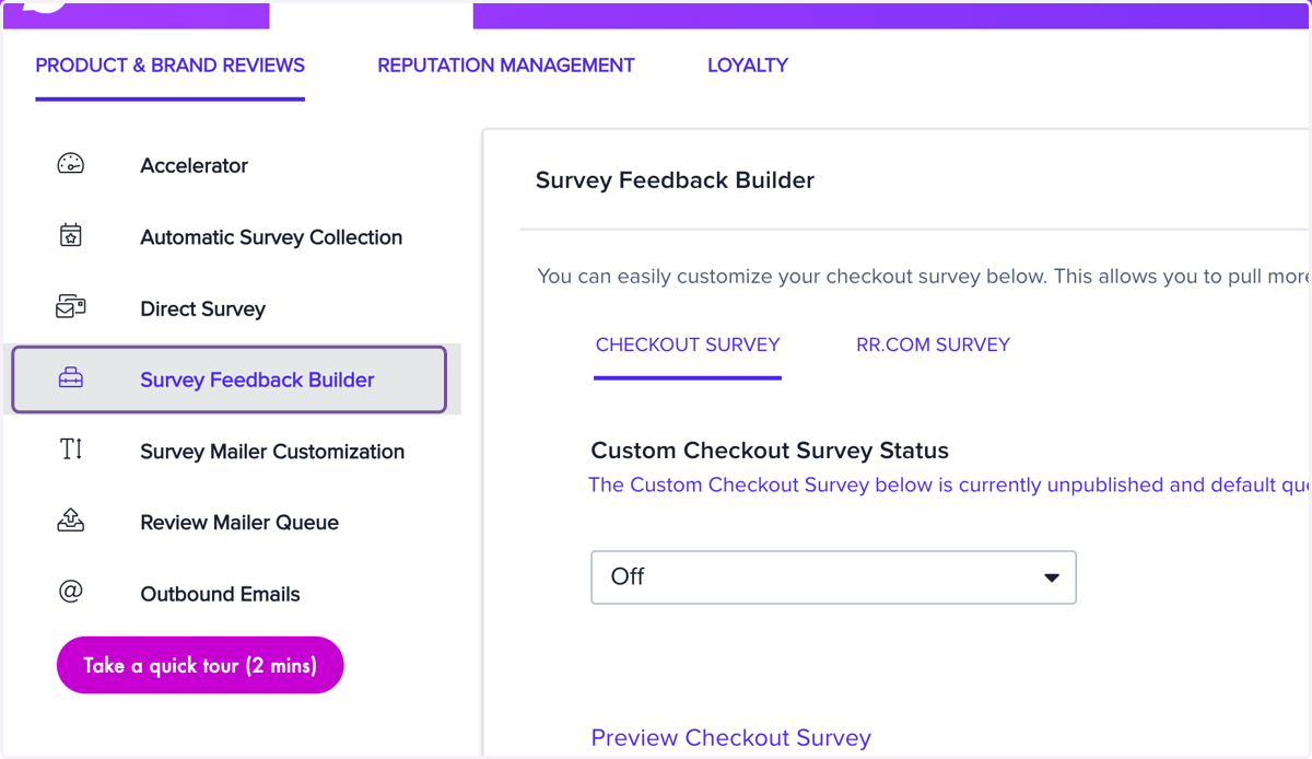 Click on Survey Feedback Builder