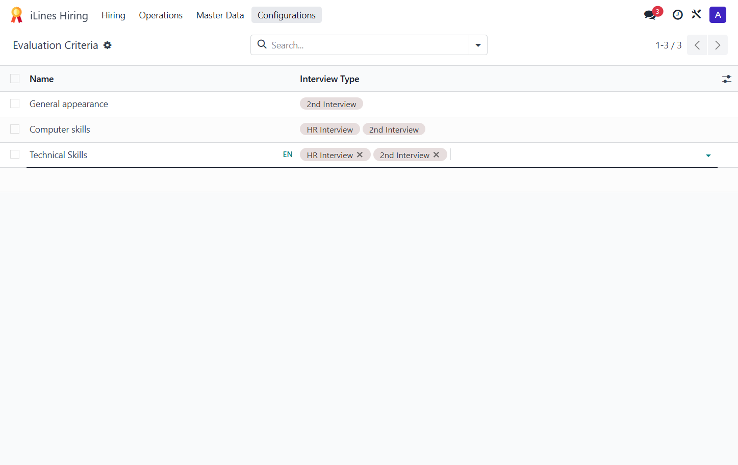 Click on Configurations