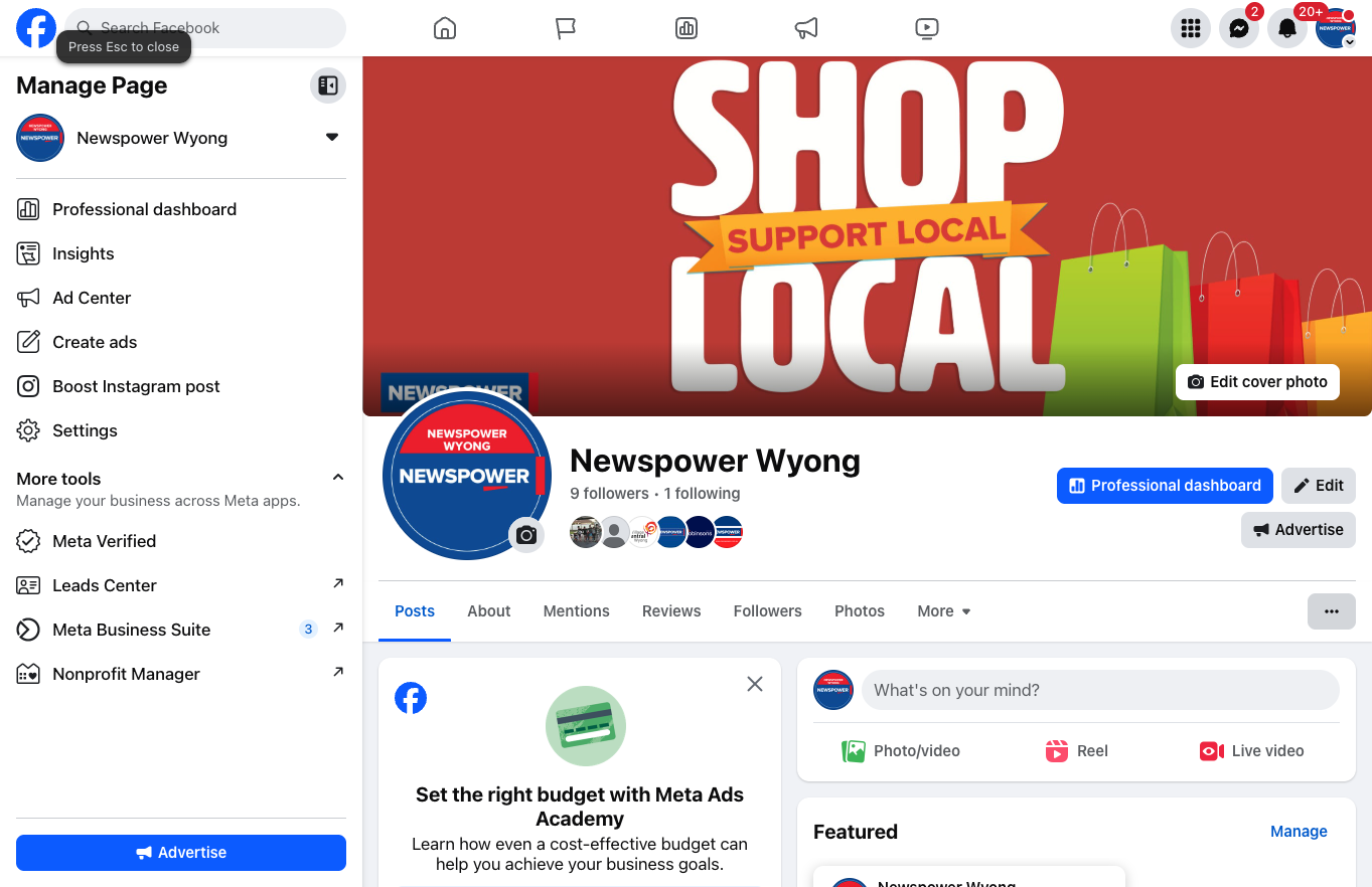 Click on the 3 dots under your banner