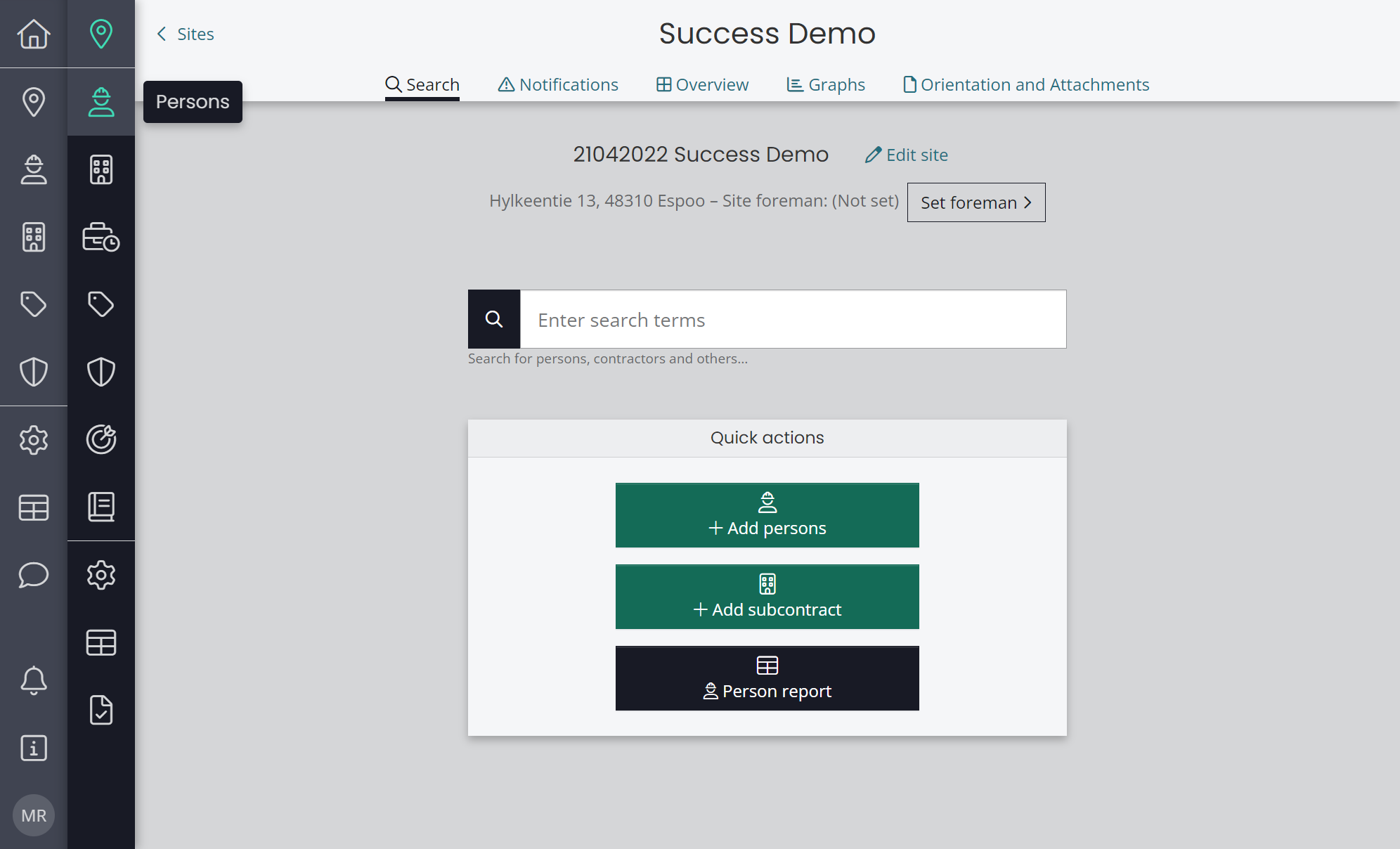 Click on Persons
