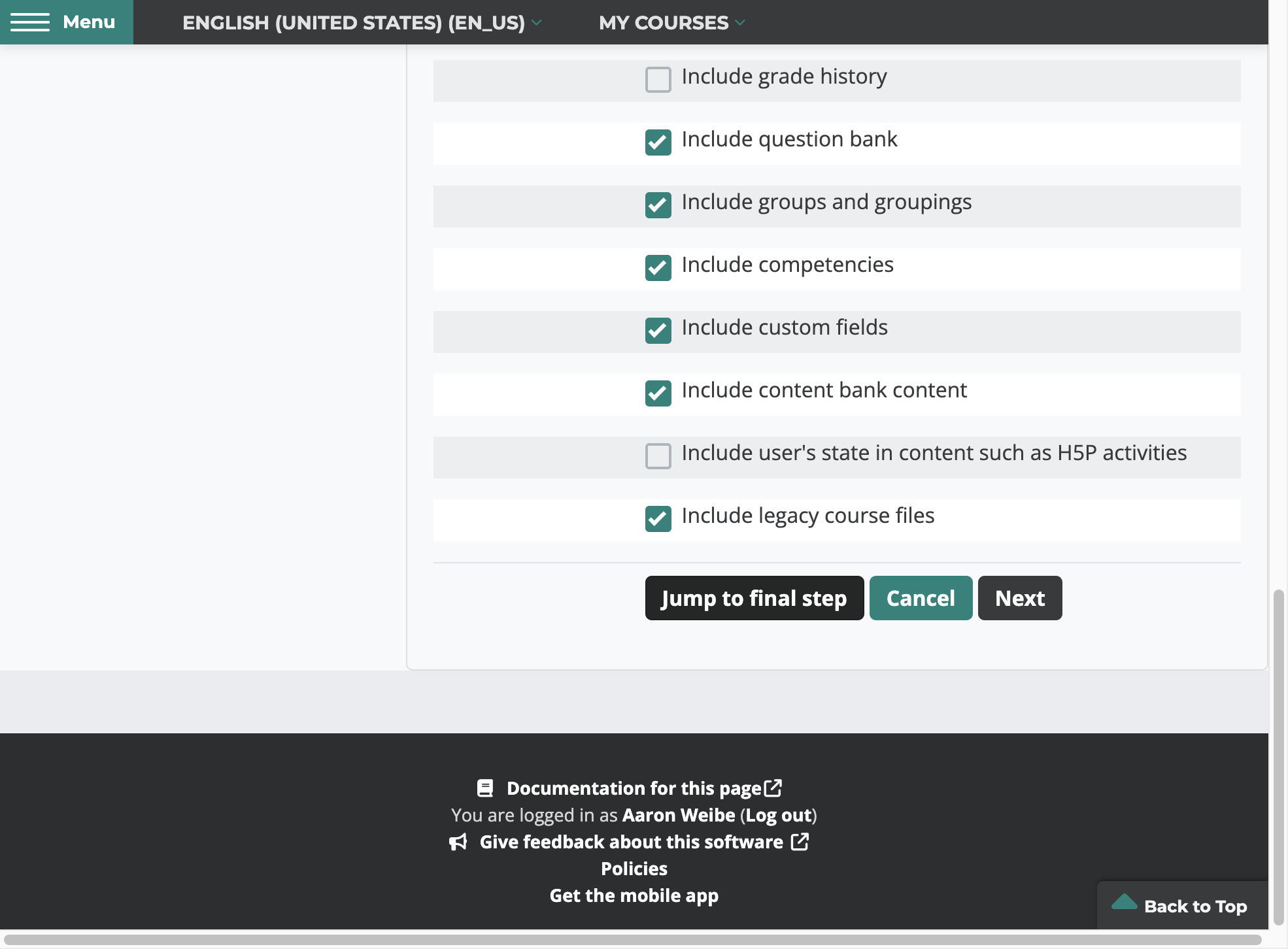 Scroll down, and click on Jump to final step
