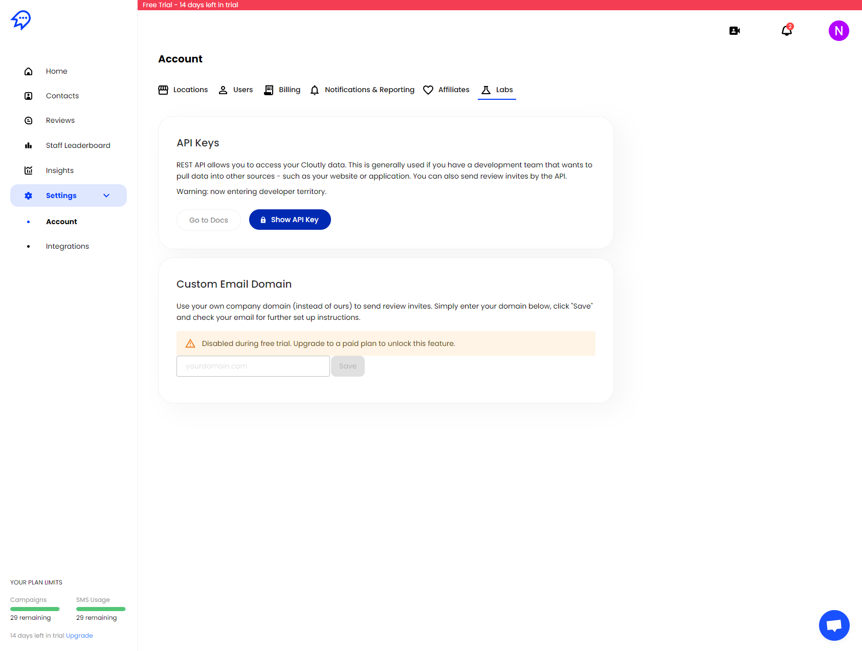 Click on Show API Key