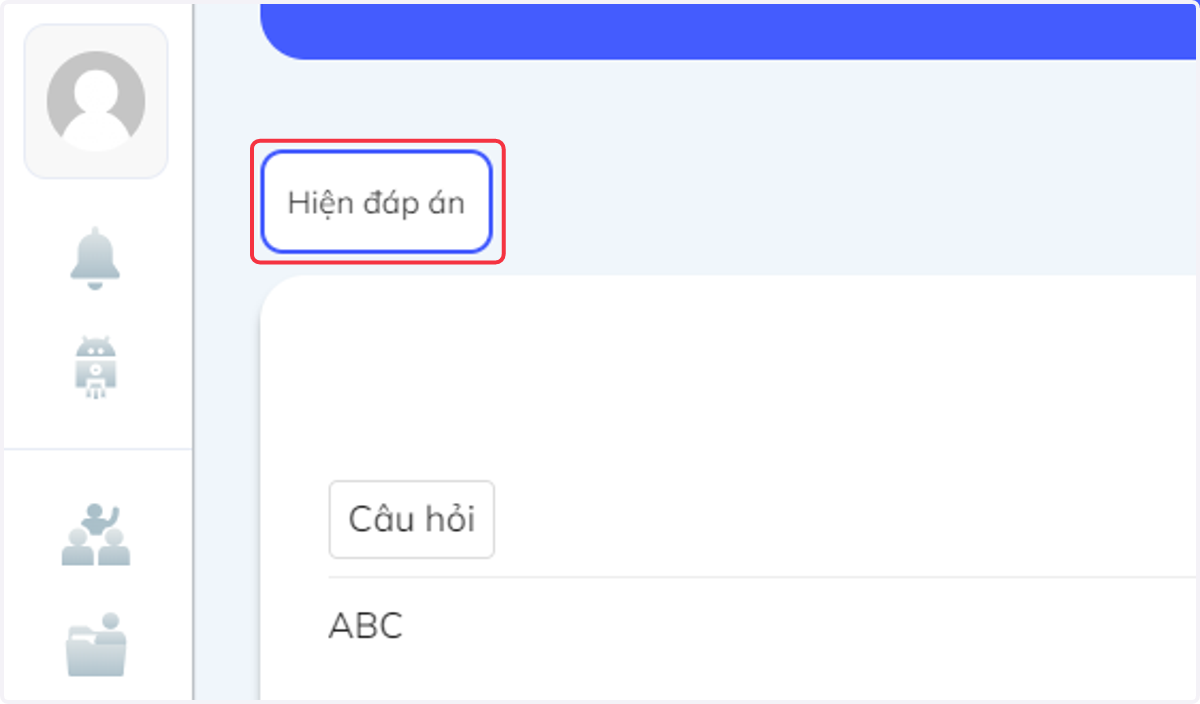 Nhấn chọn "Hiện đáp án" để kiểm tra đáp án