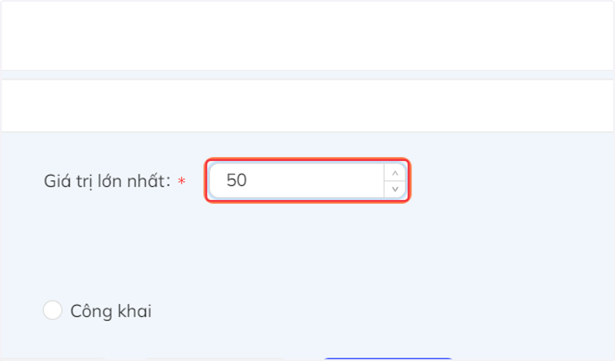 Nhập lần lượt các giá trị. Nhập "Giá trị lớn nhất"