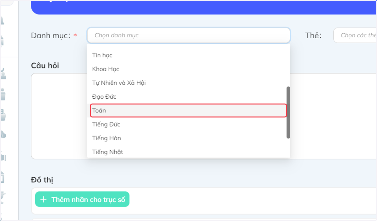 Nhấn chọn môn học