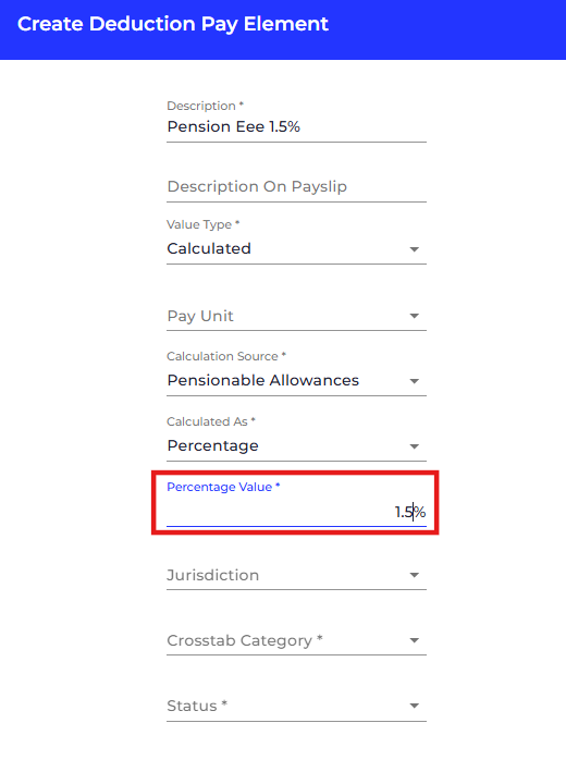 Add the required percentage value.