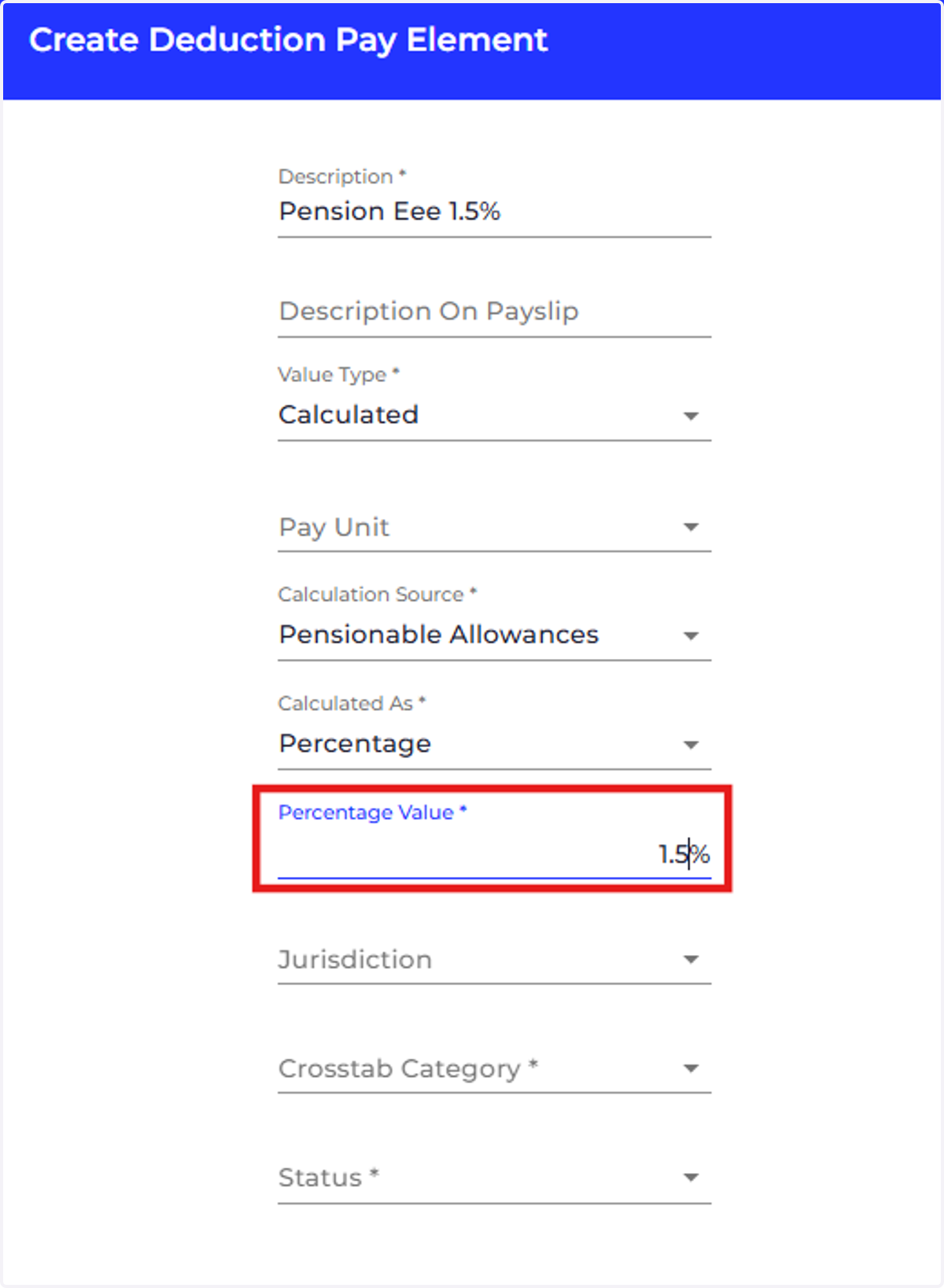 Add the required percentage value.