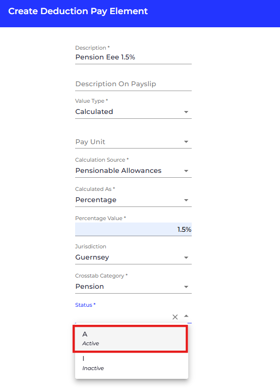 Set the status of the pay element to 'Active'