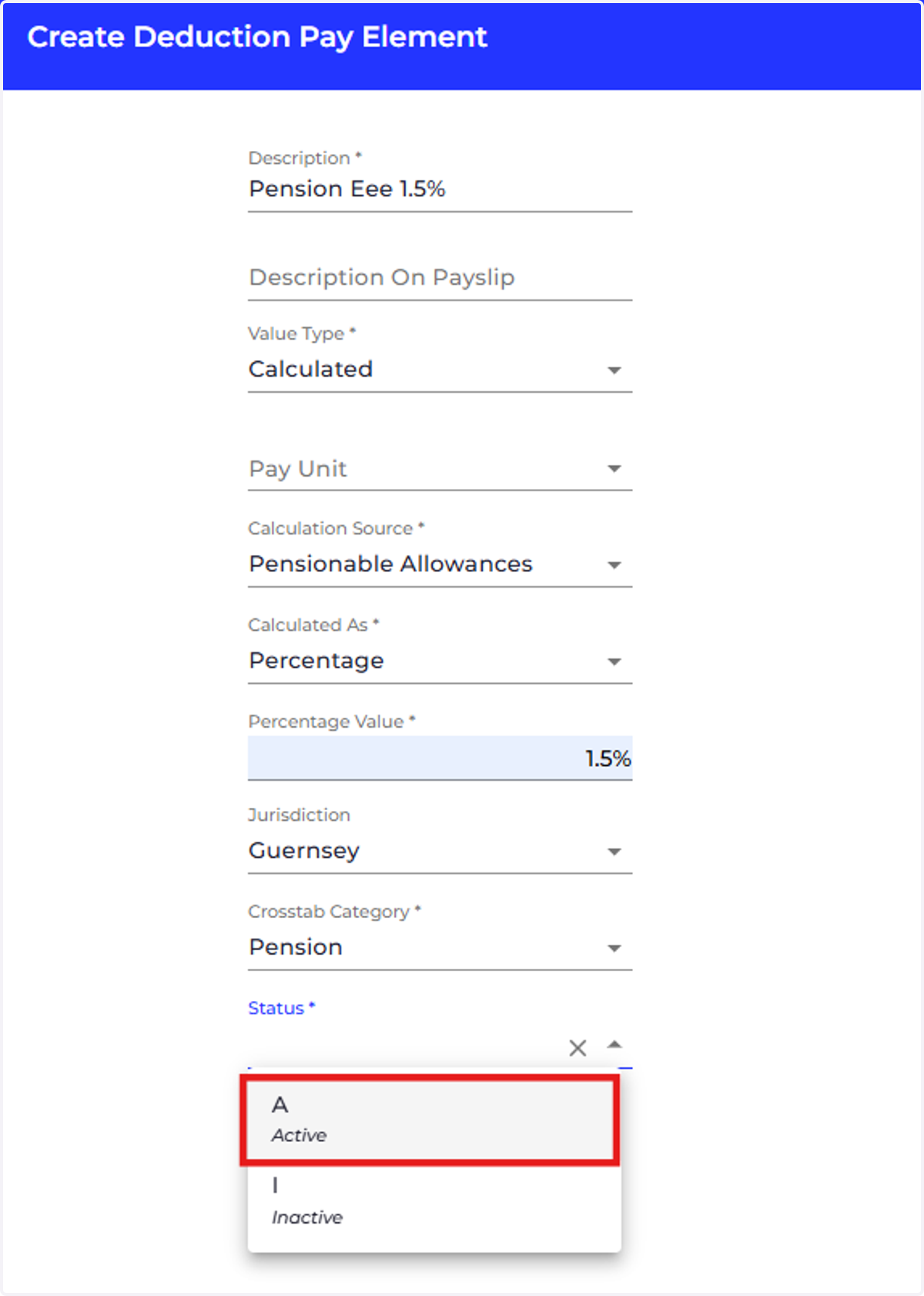 Set the status of the pay element to 'Active'