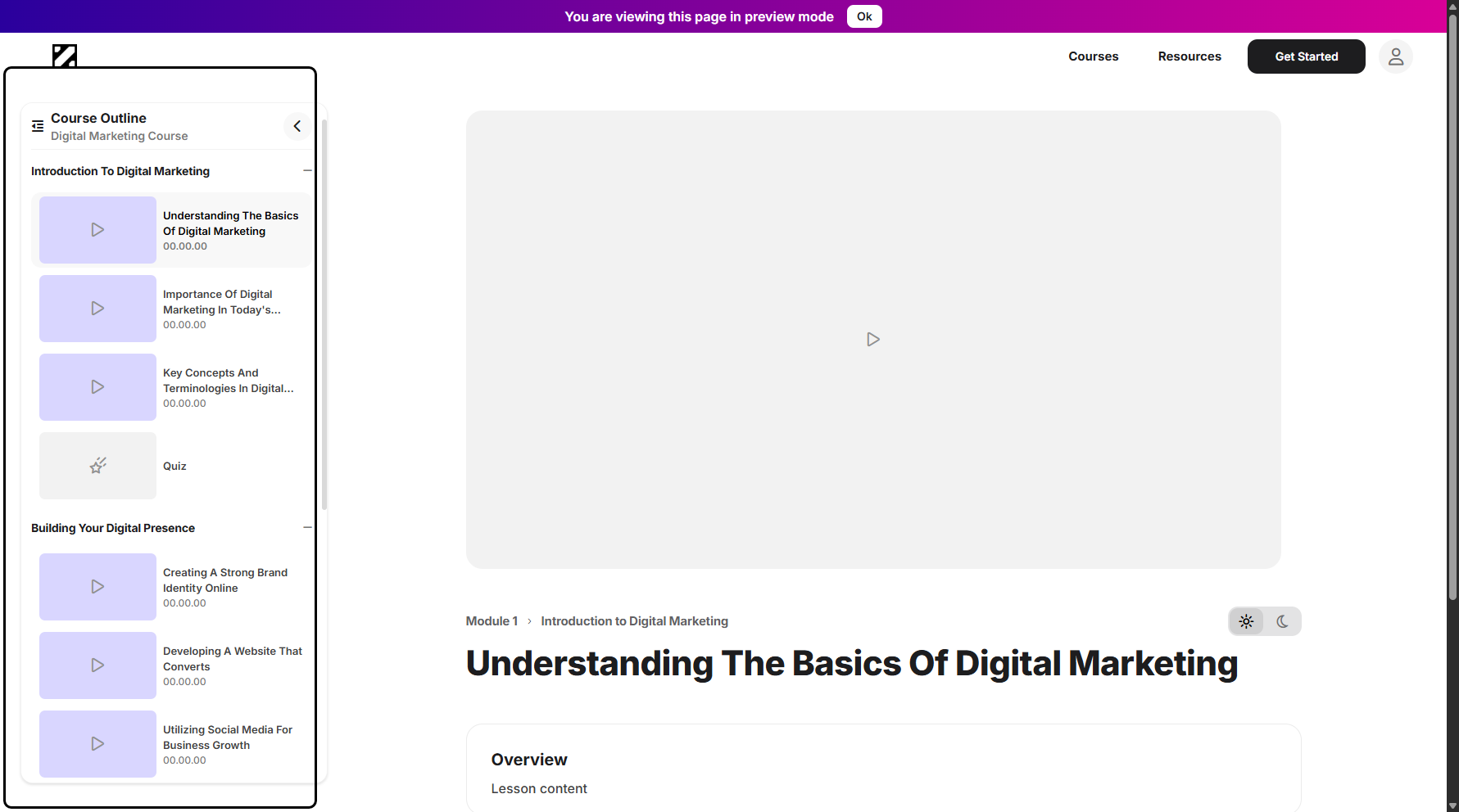 Step 4: You will then be navigated to a new page where you can view your selected course.