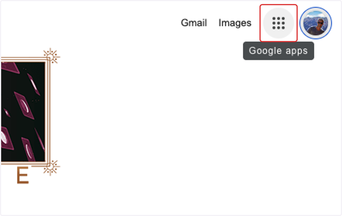 Click on Google apps