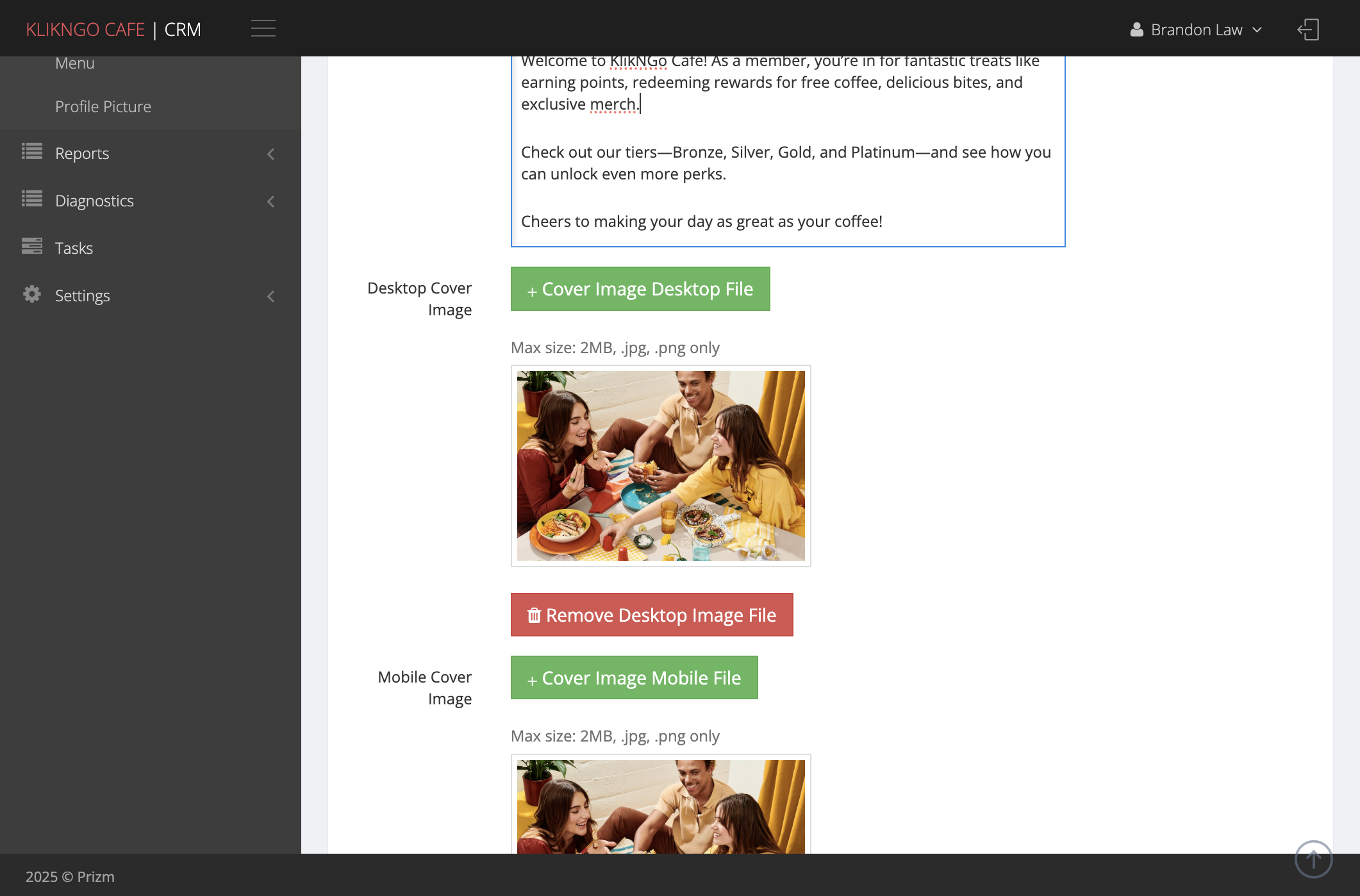 Upload Desktop Cover Image