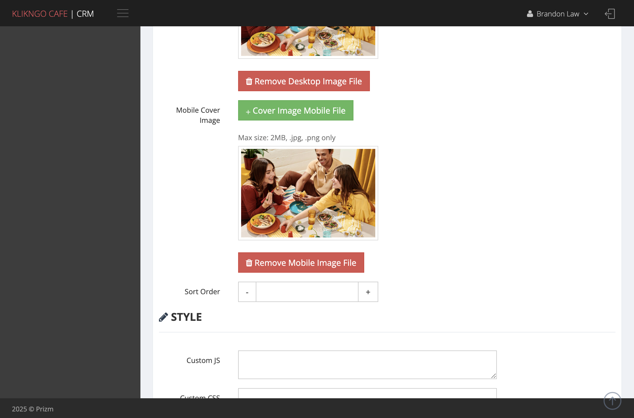 Upload Desktop Cover Image