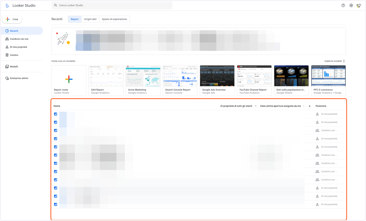 Apri il rapporto per cui vuoi ricevere email pianificata
