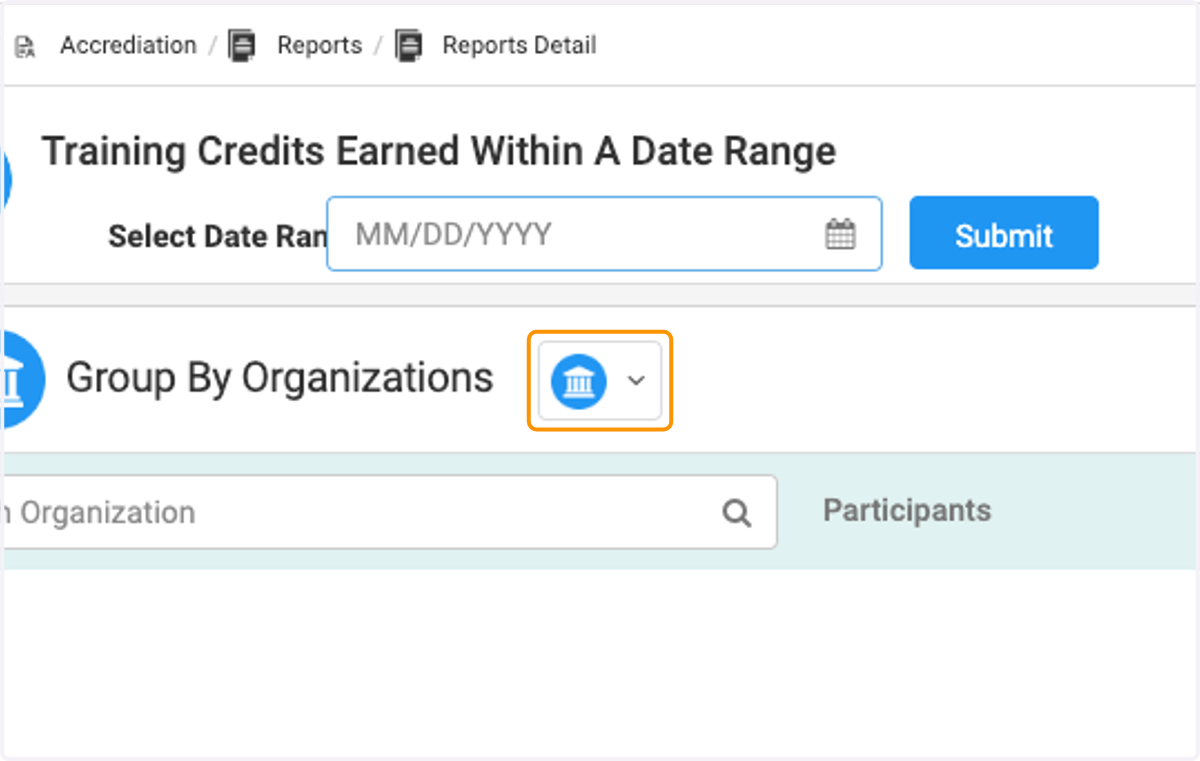 Click on drop down to select grouping