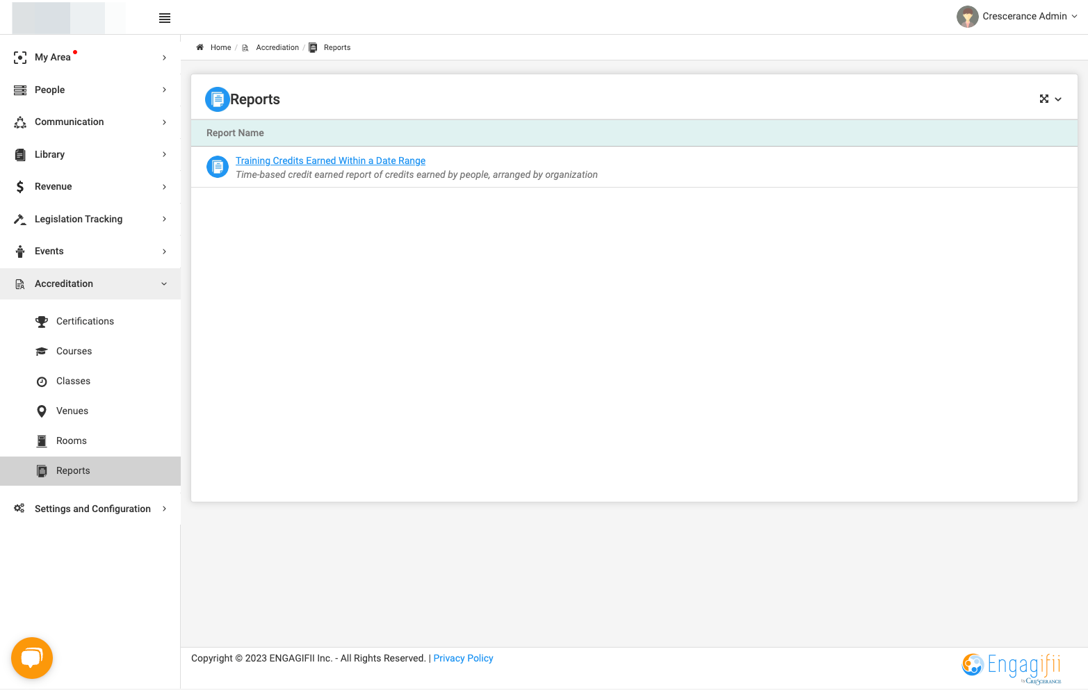 Click on Training Credits Earned Within a Date Range