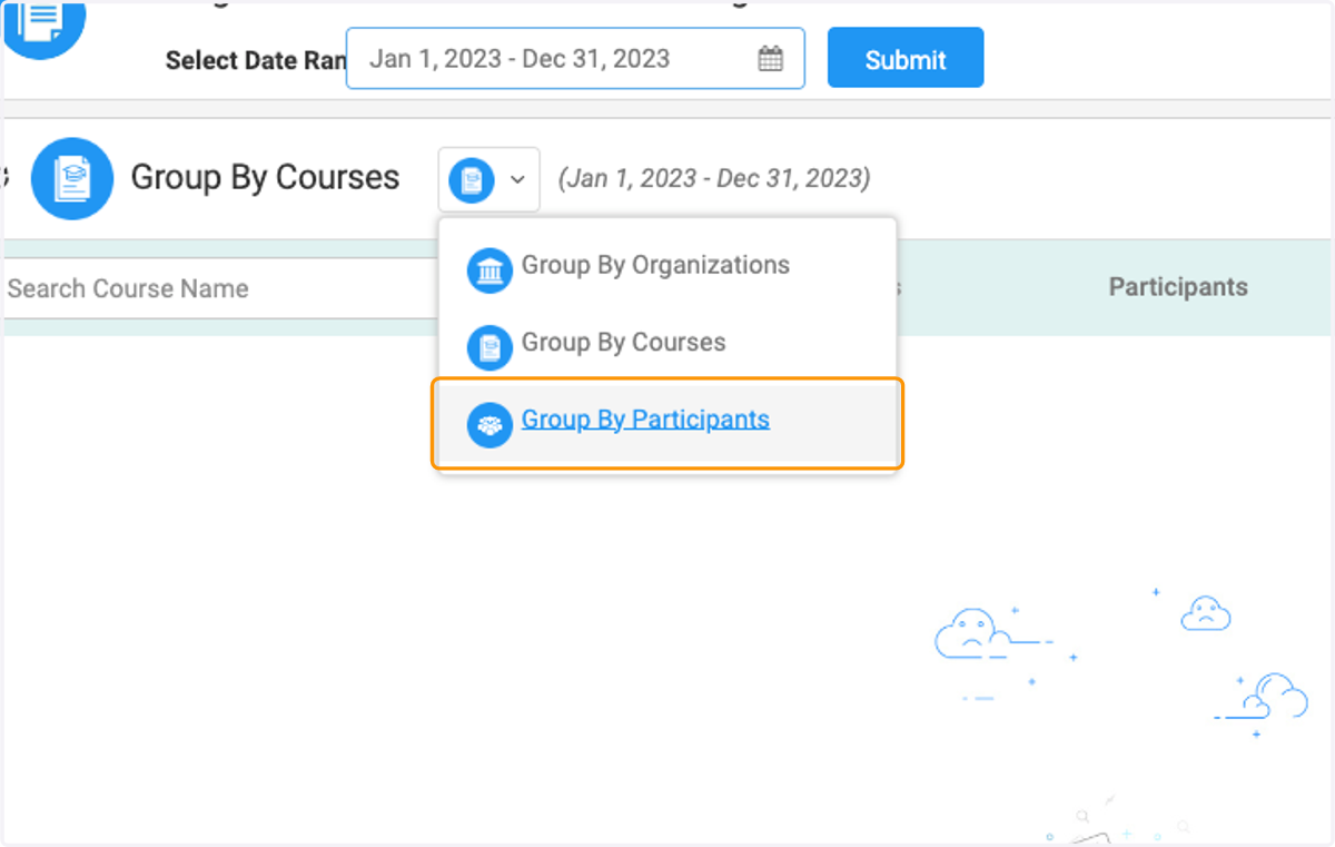 Click on Group By Participants