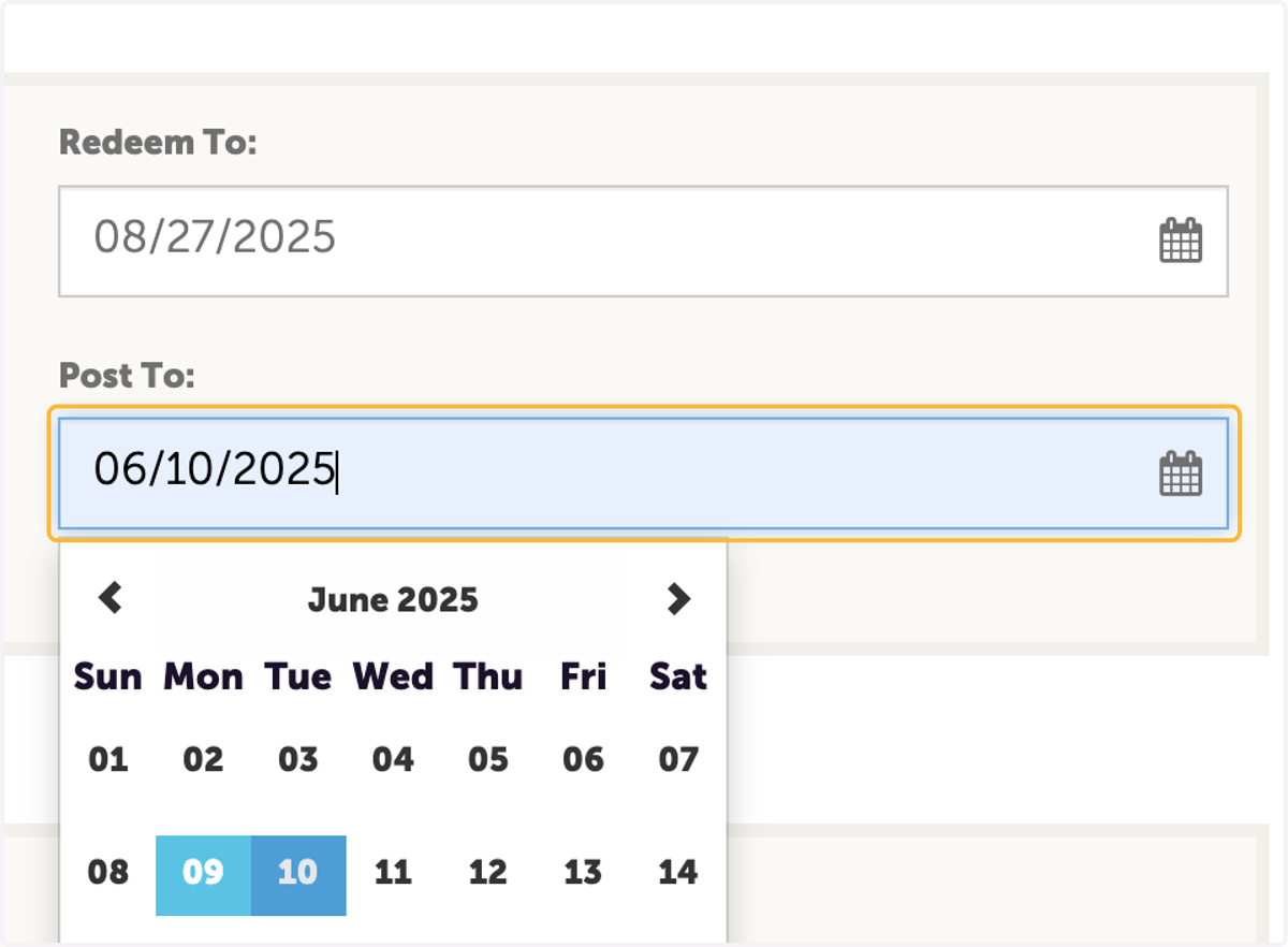 Select date
