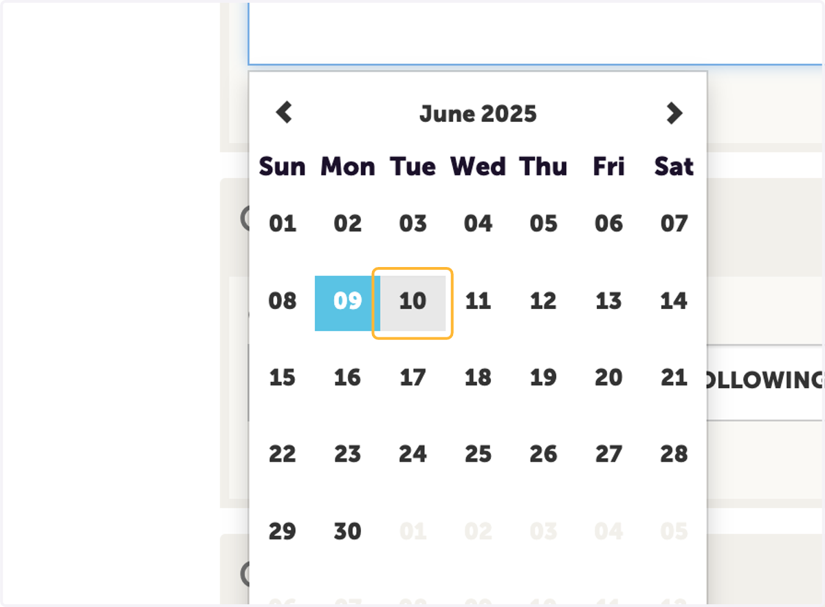 Select date