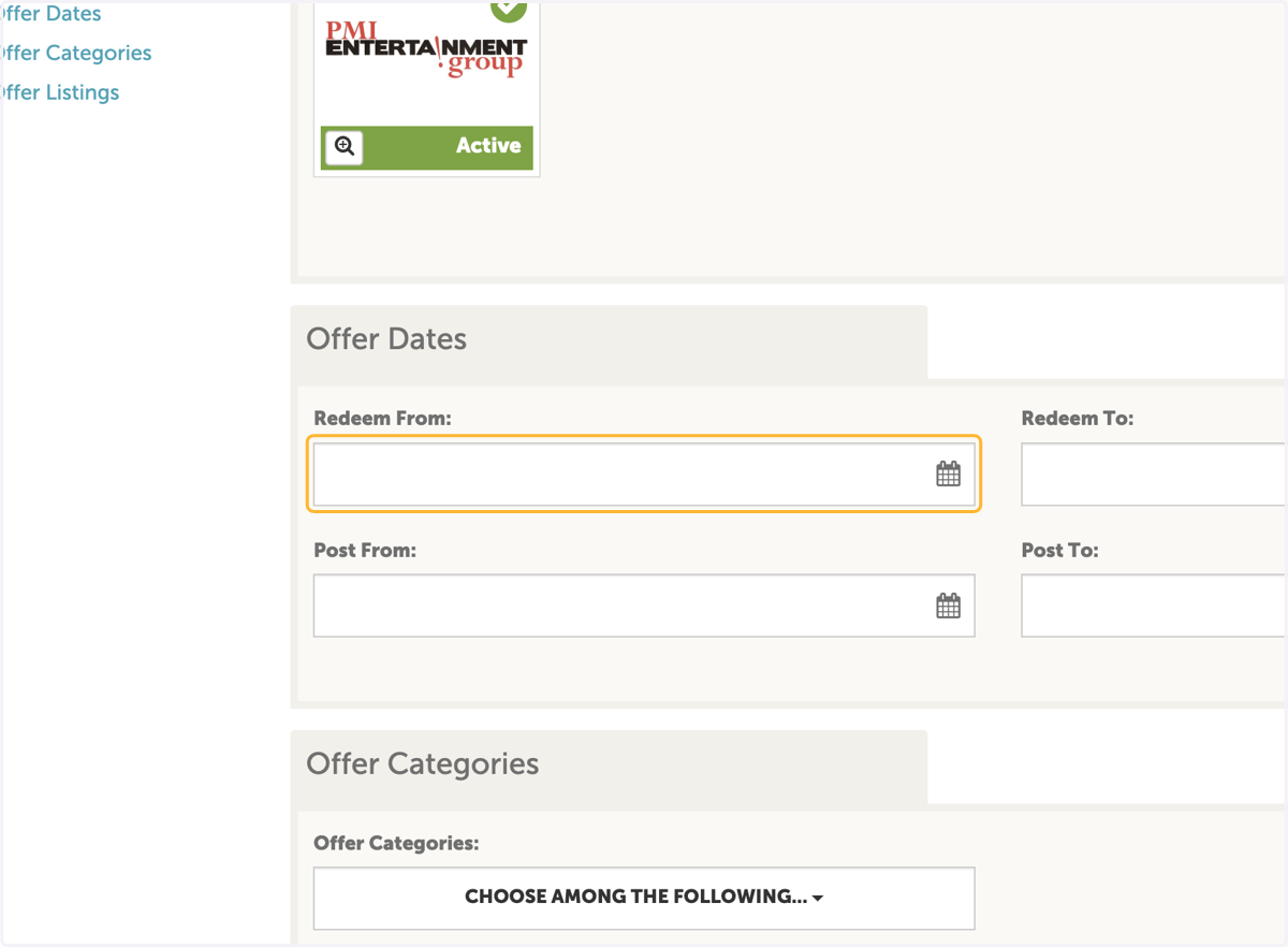 Select Redeem Start (this is when the coupon is active)