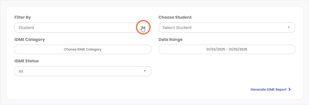 Untuk menapis sejarah amalan baik yang direkodkan kepada pilihan tertentu, pilih pilihan 'Filter By'.