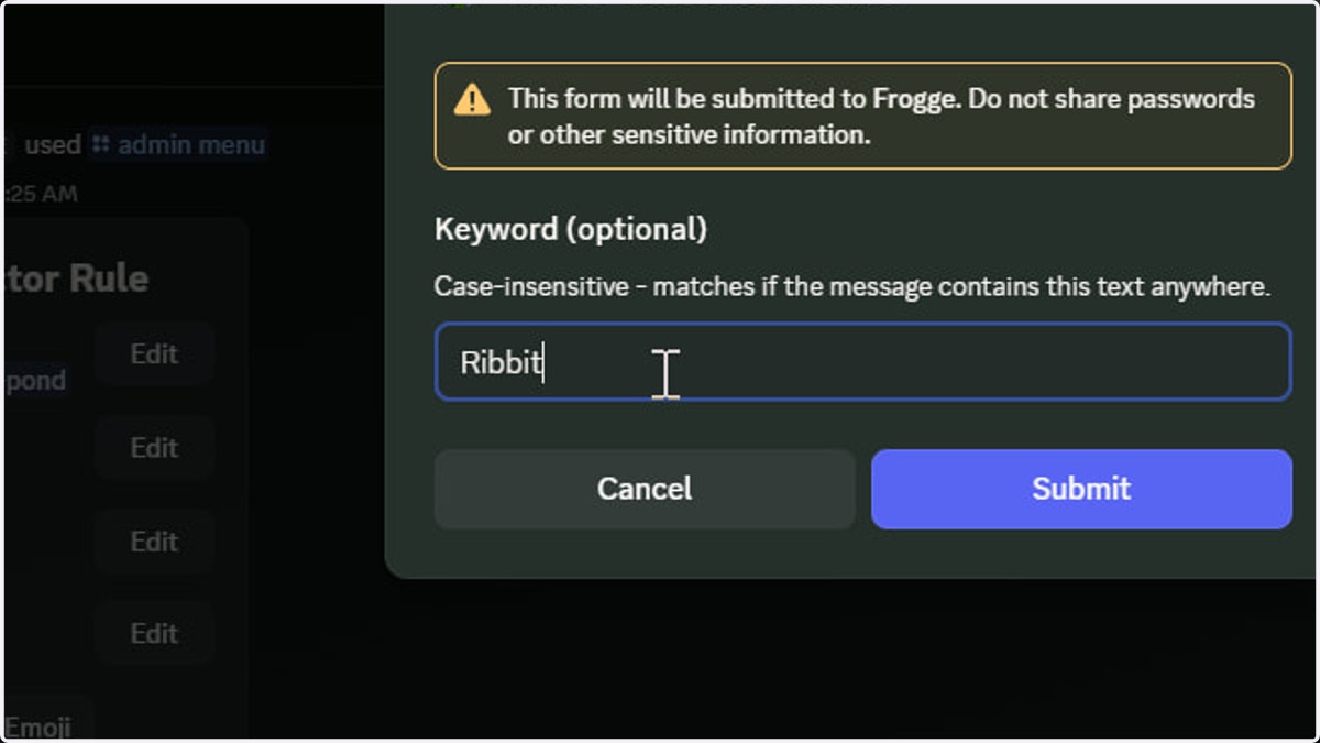 A keyword will match the exact case-insensitive characters provided
