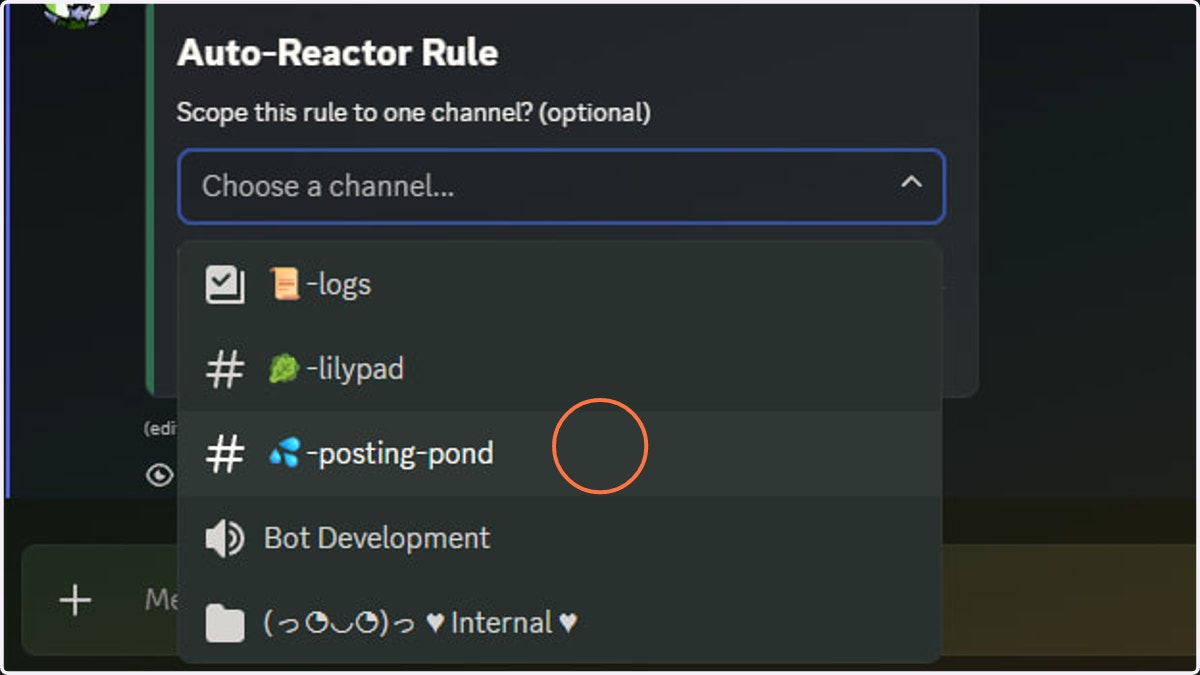 A channel filter will only react to messages in the specified channel