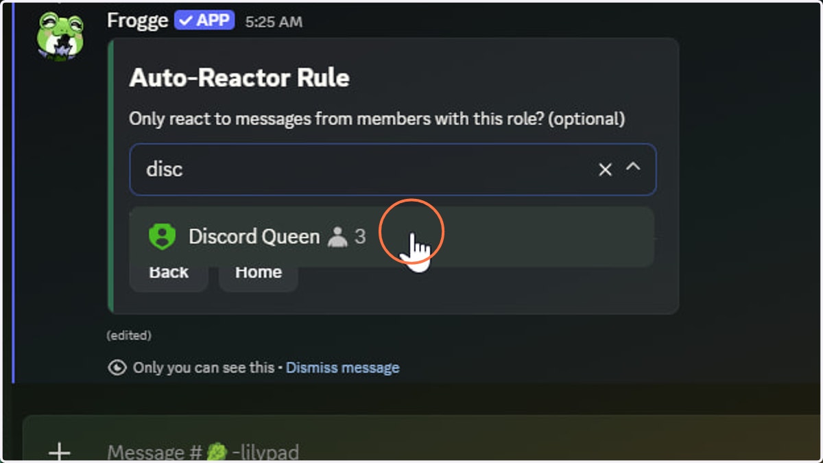 Role matching will only react to a message if sent by a member bearing that role