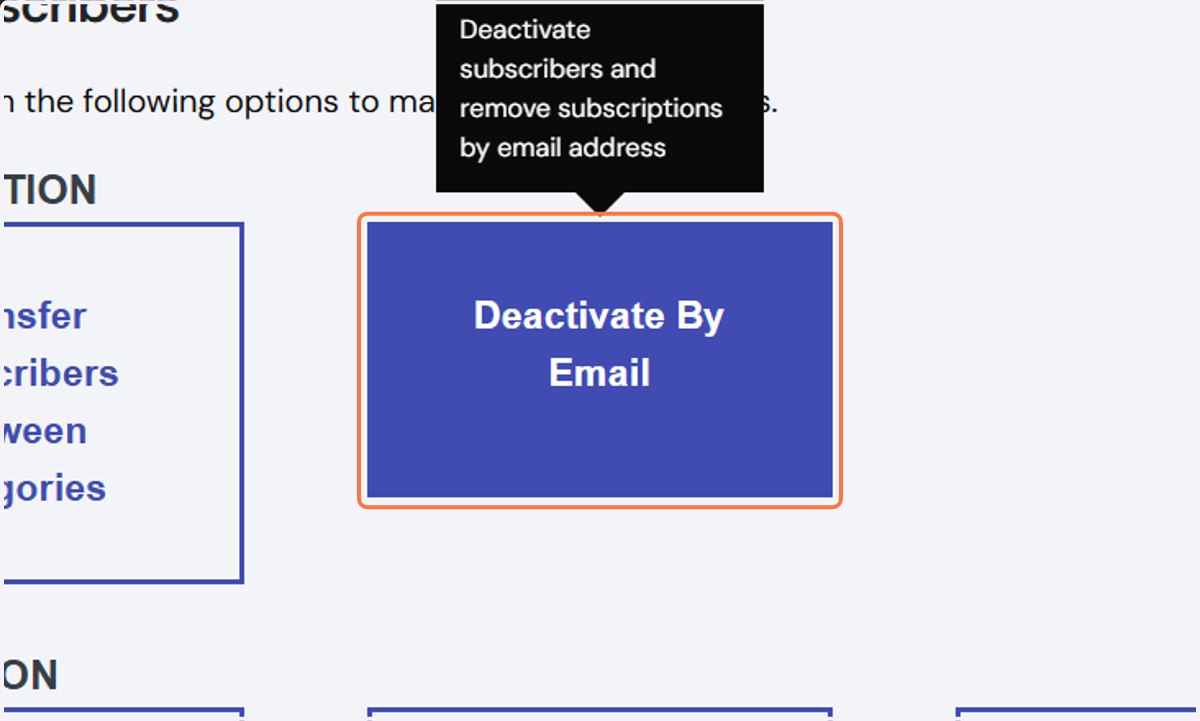 Click on Deactivate By Email