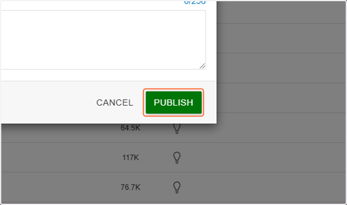 Click on the green PUBLISH button in the pop-up. Now the file is publicly available on the web, and you can use it on your webpage.