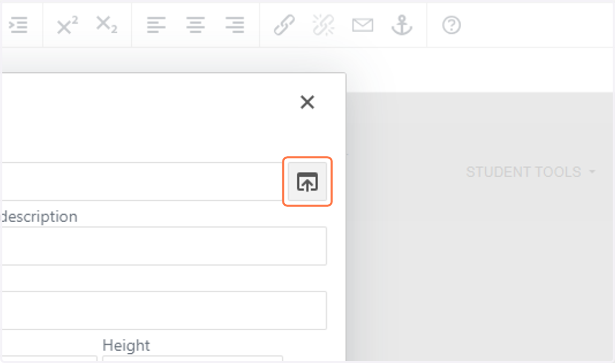 In the pop-up, you can use the highlighted icon to easily find your newly uploaded file in our file system.