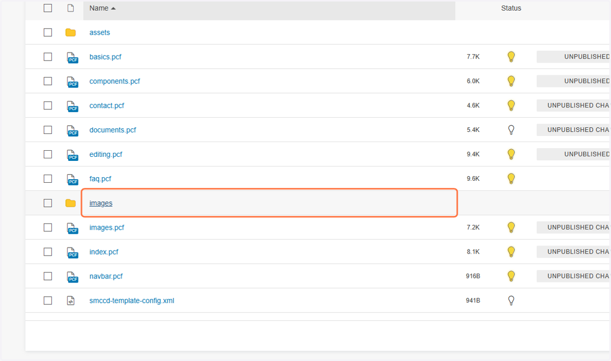 Navigate to your website's folder and click on the 'images' folder.