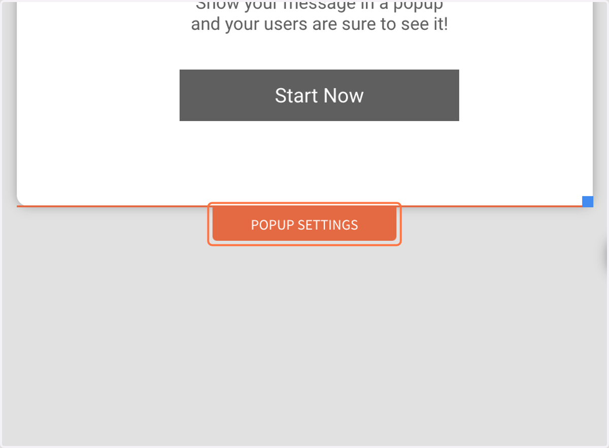 Click on POPUP SETTINGS