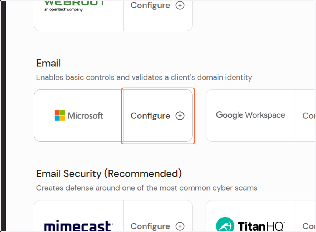 Click on Configure