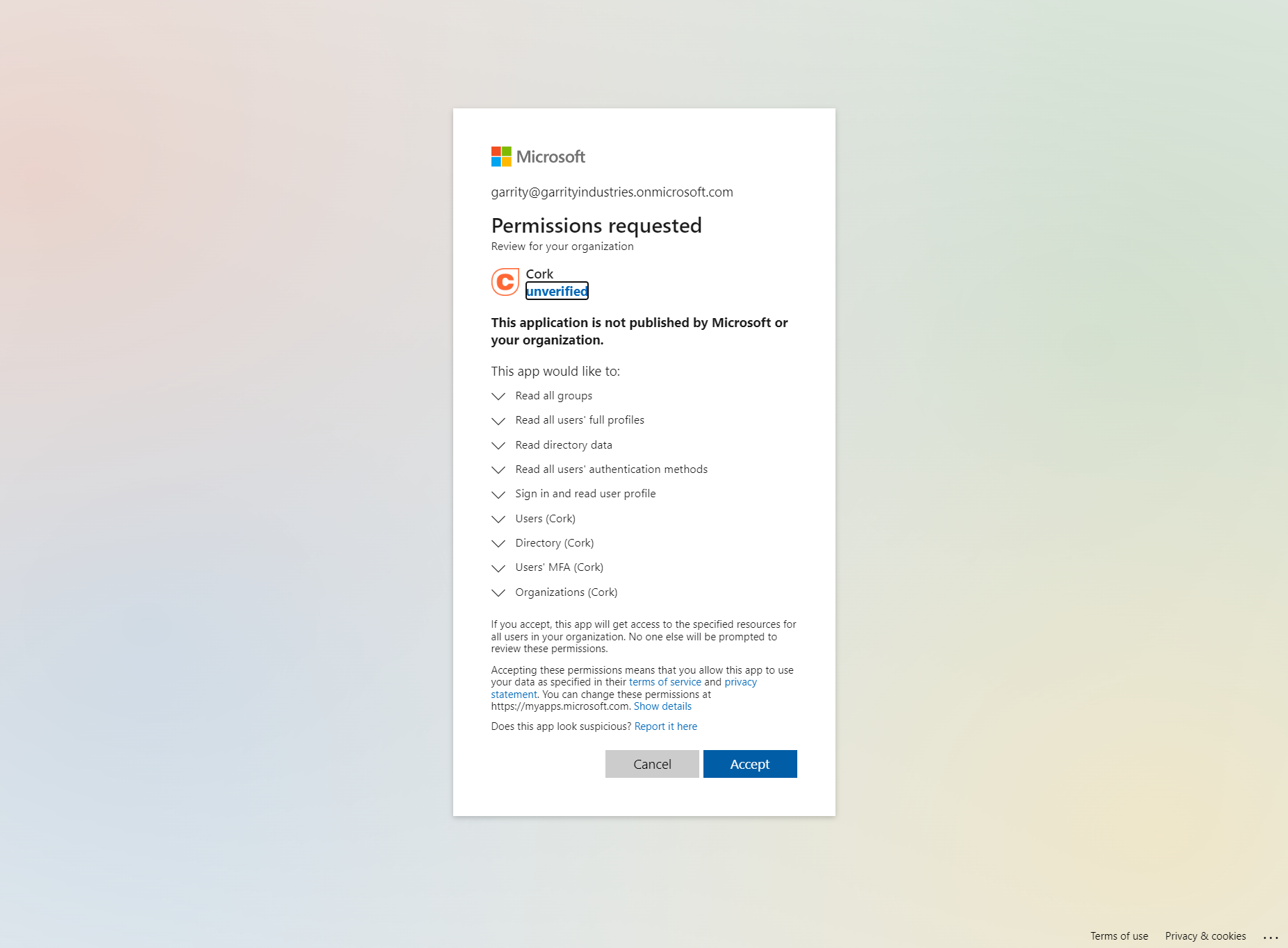 Click on Accept