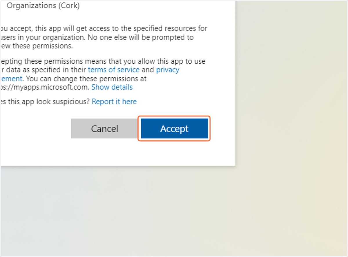 Click on Accept