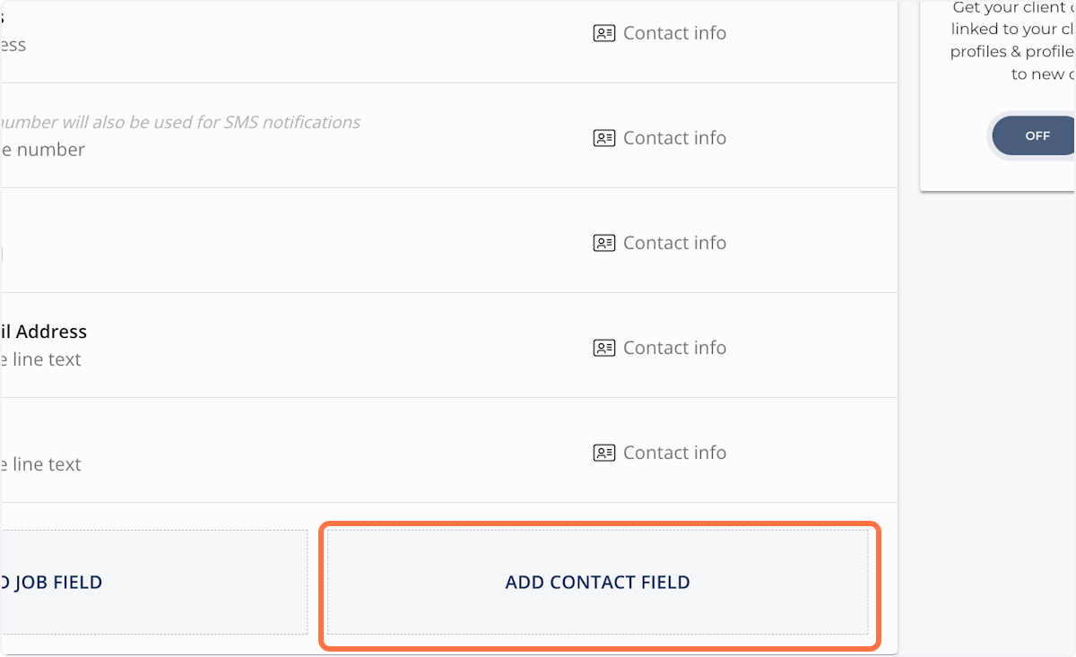 Click on Add Contact Field