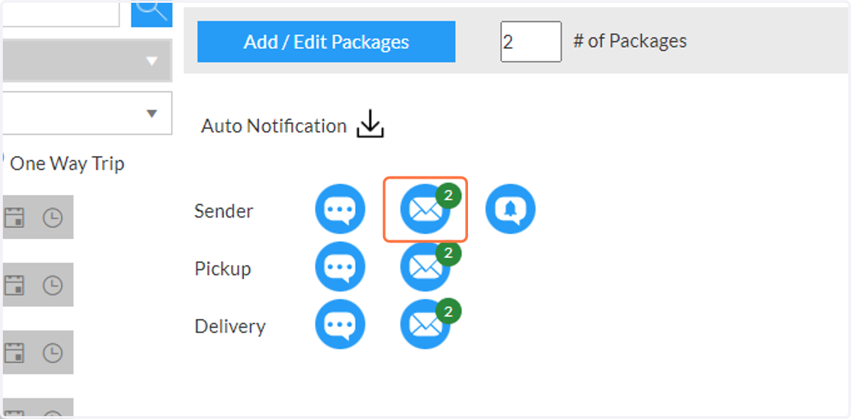 Click the email icon under 'Auto Notification' to set up who you'd like to receive automatic emails