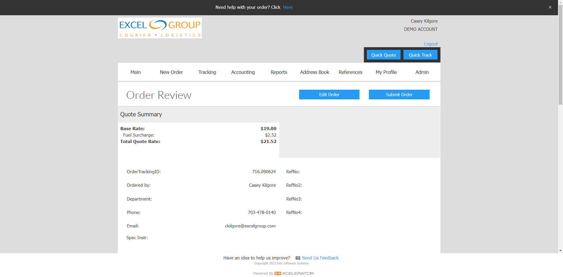 The order is not submitted yet. Review your order details for accuracy.