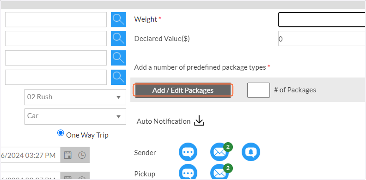 Click on Add / Edit Packages