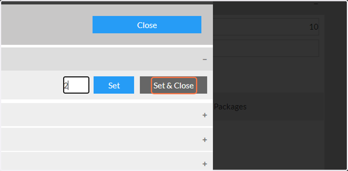 Click on Set & Close