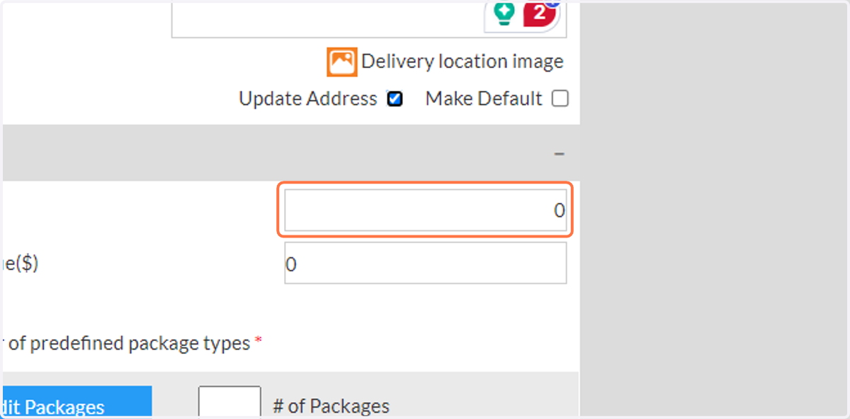 Add the weight of the package