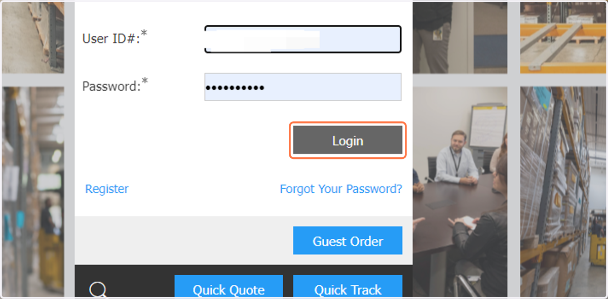 Enter your provided credentials and click Login